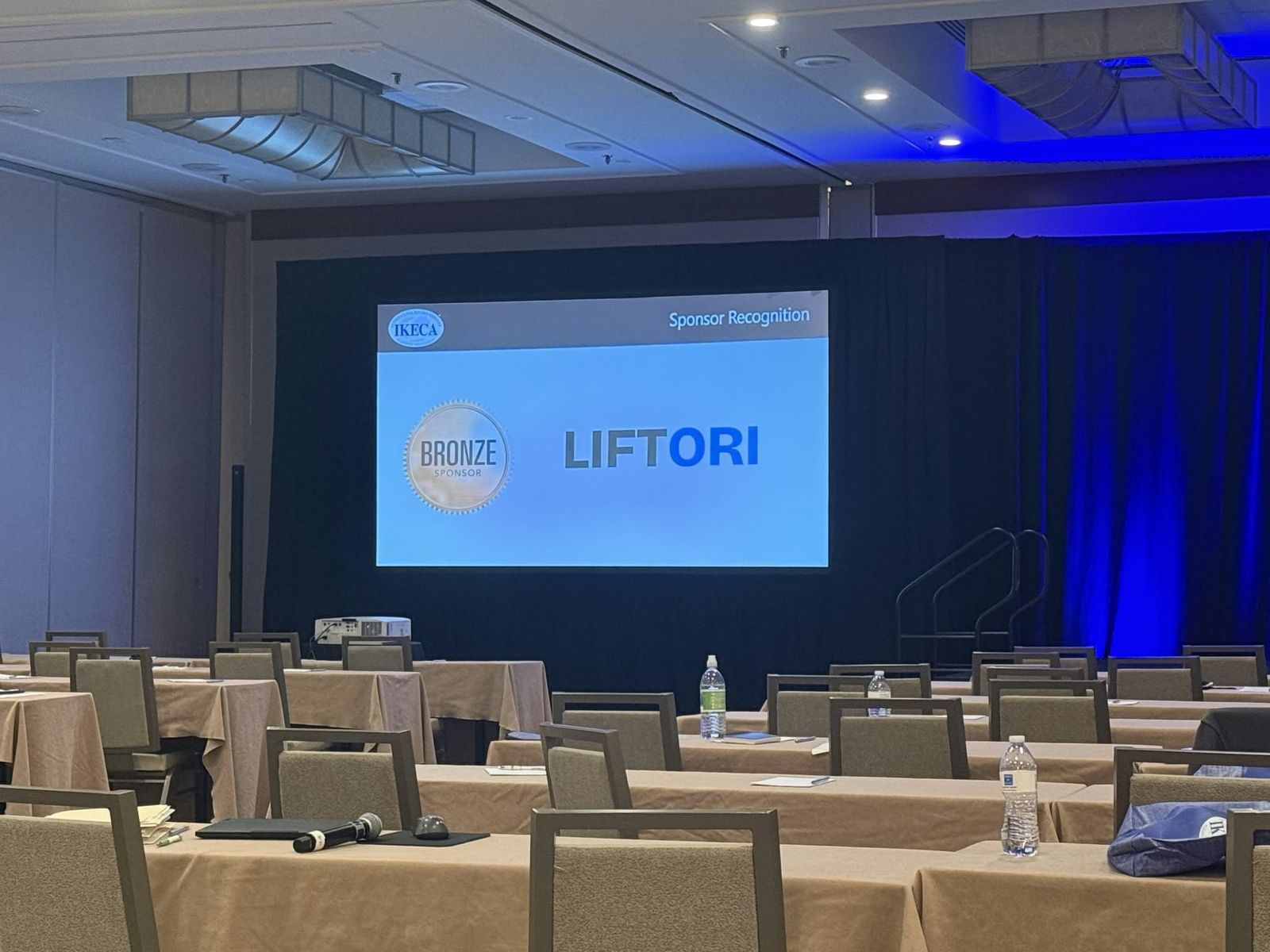 Liftori shown as a bronze sponsor on the main screen at the IKECA Fall Technical Seminar